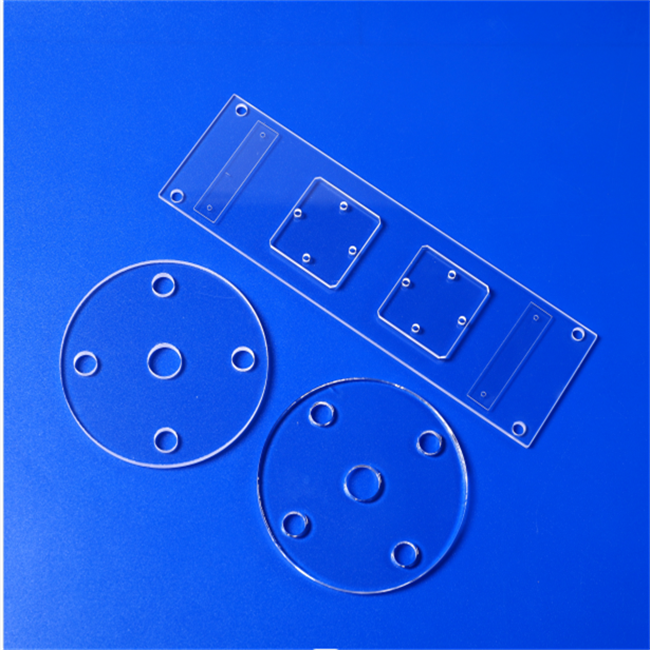 Slotted and Drilled Quartz Glass Plate-1 Slotted and Drilled Quartz Glass Plate-1