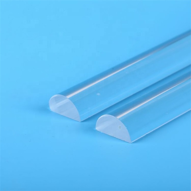 Transparent Half Round Optical Quartz Glass Rod Transparent Half Round Optical Quartz Glass Rod