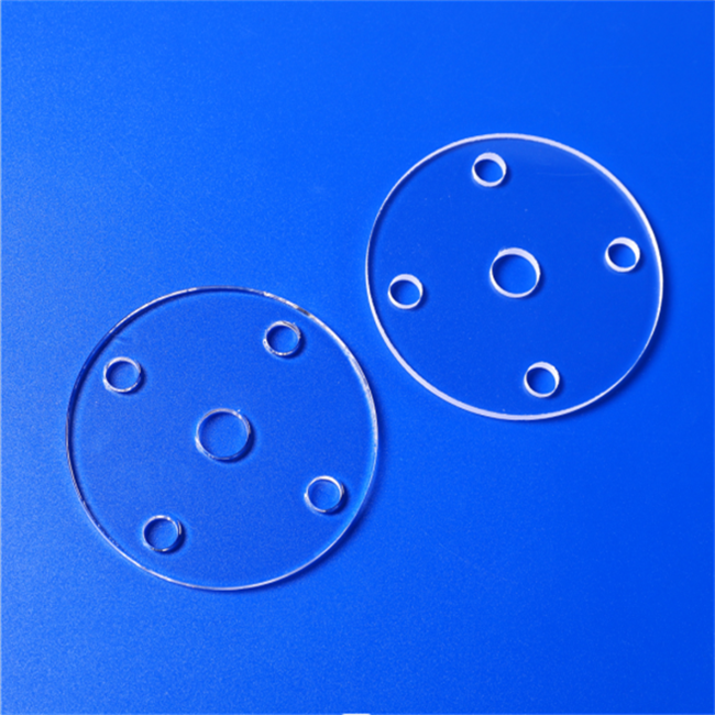 Round Drilled Quartz Glass Plate Round Drilled Quartz Glass Plate