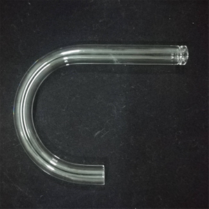 Éclairage optique de laboratoire en forme de tube de quartz transparent en forme de U