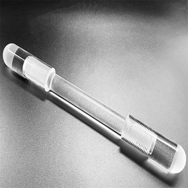 Quartz rod with sealed structure at both ends of transparent body-3