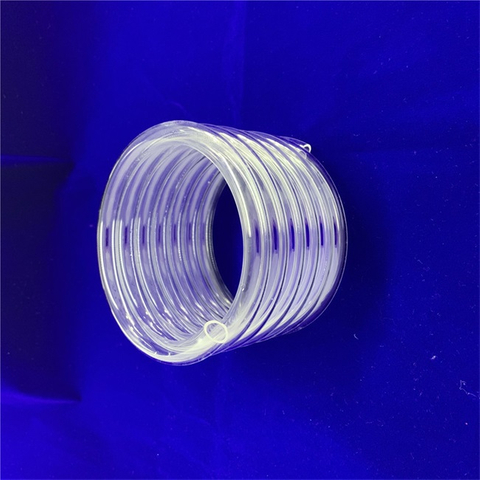 OD 3-300mm أنبوب الكوارتز دوامة التدفئة الشفافة