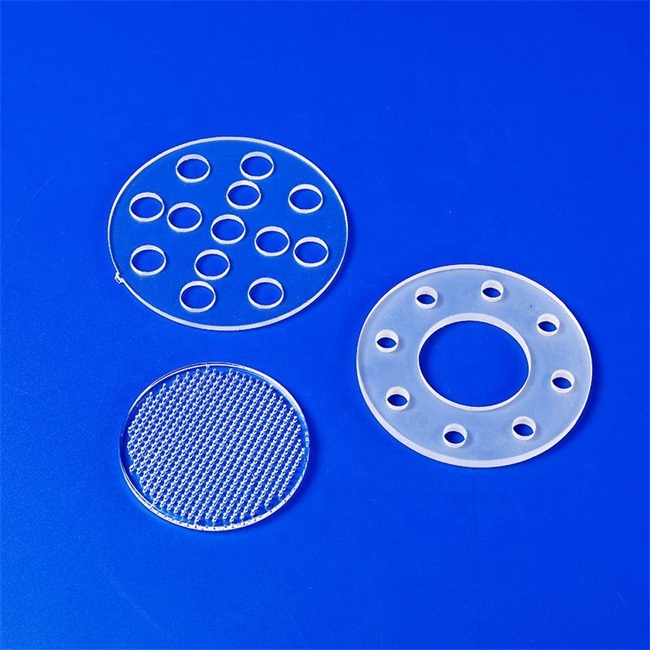 Transparent round 99.99% pure quartz plate manufacturer
