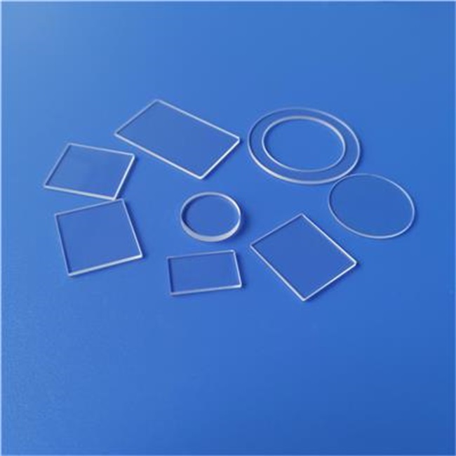 Transparent square quartz sheet with diameter of 50-70mm