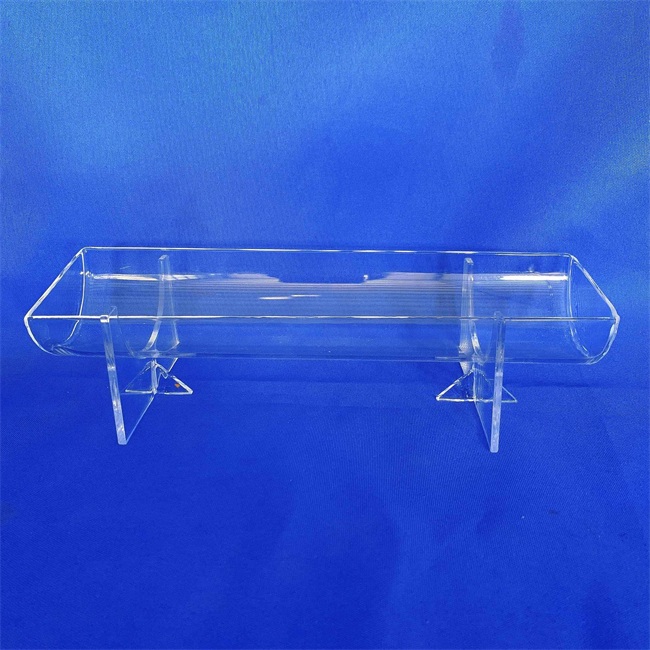 高純度の透明なクォーツボート研究所機器-2