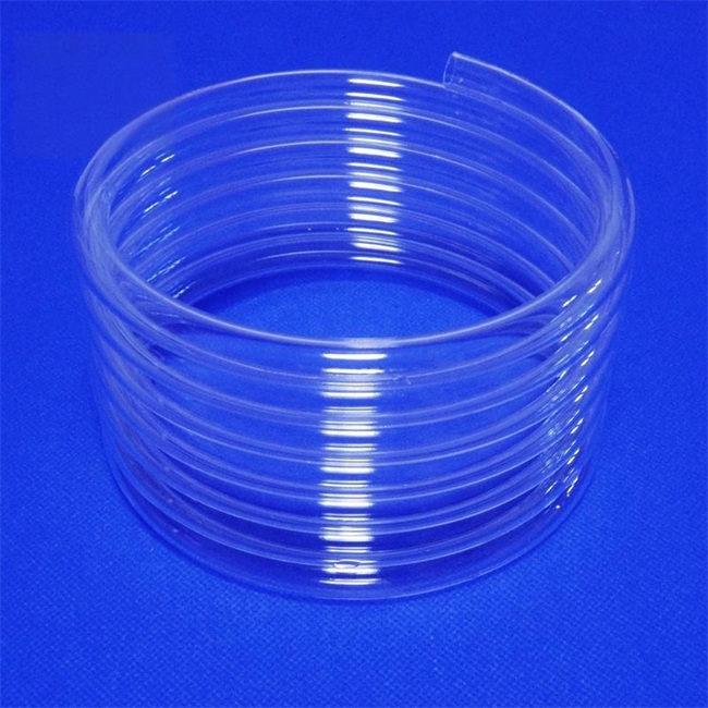 200mm transparent quartz spiral tube factory