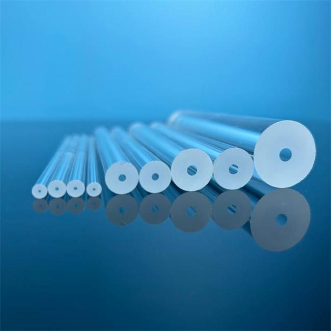 Polished and unpolished transparent quartz tubes