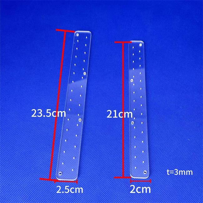 Quartz material porous long strip plate