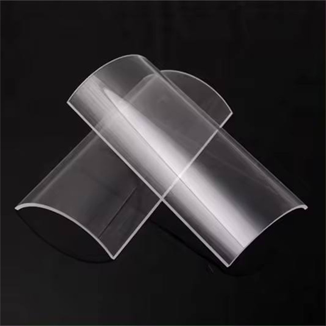 Transparent curved UV fused silica glass plate-1