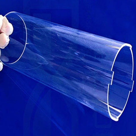 500mm Transparent Non-flat Fused Quartz Tube