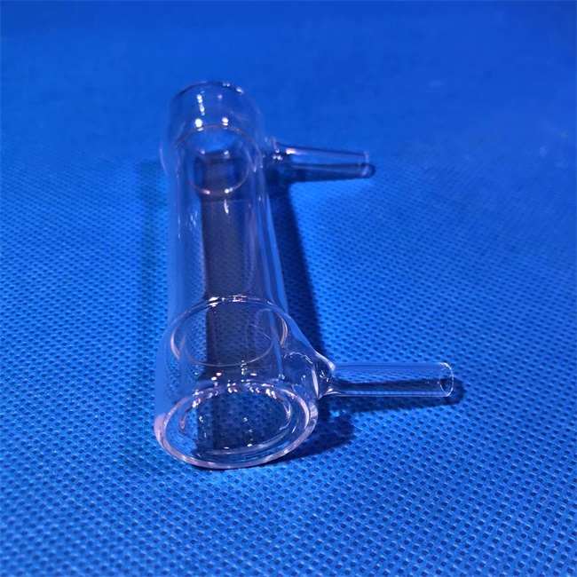 Laboratory Double Layer Shunt Quartz Glass Tube