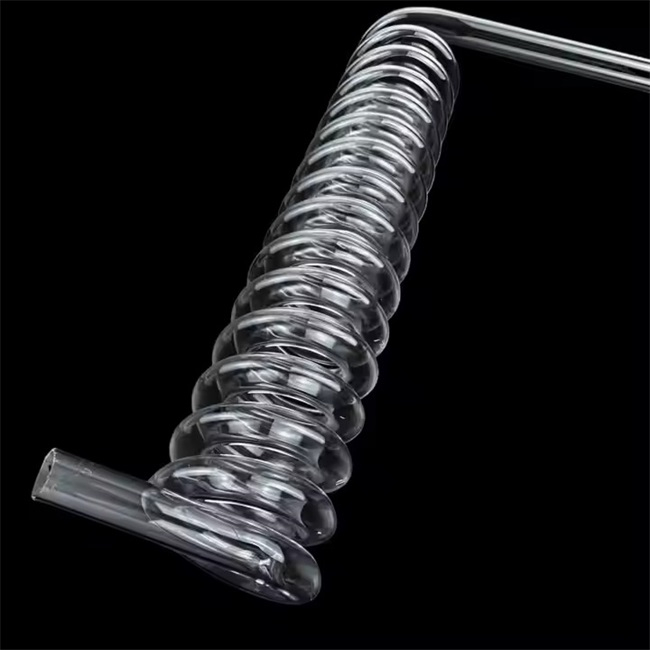 Diámetro exterior de 20-500 mm Spiral Transparent Quartz Spiral Tube