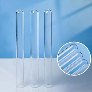Tubo de ensayo de vidrio de cuarzo transparente médico