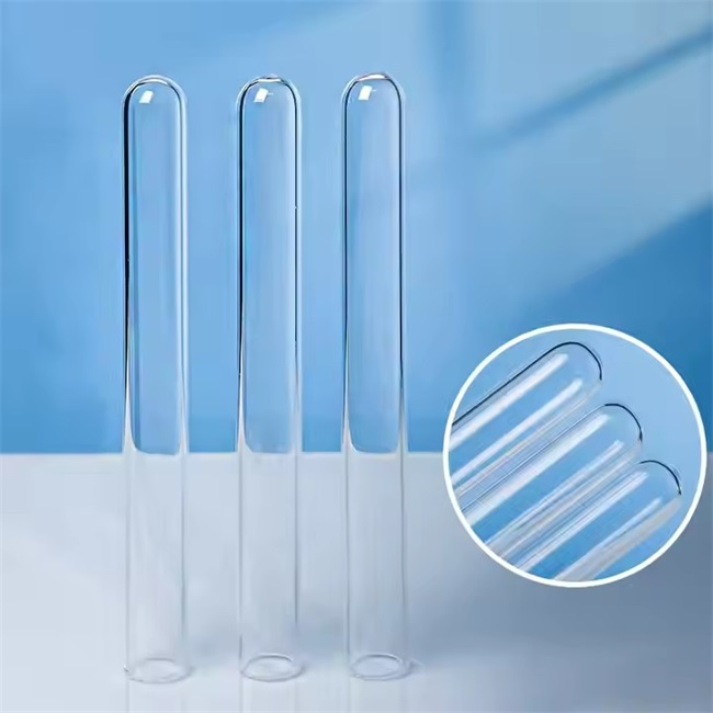Tubo de ensayo de vidrio de cuarzo transparente médico