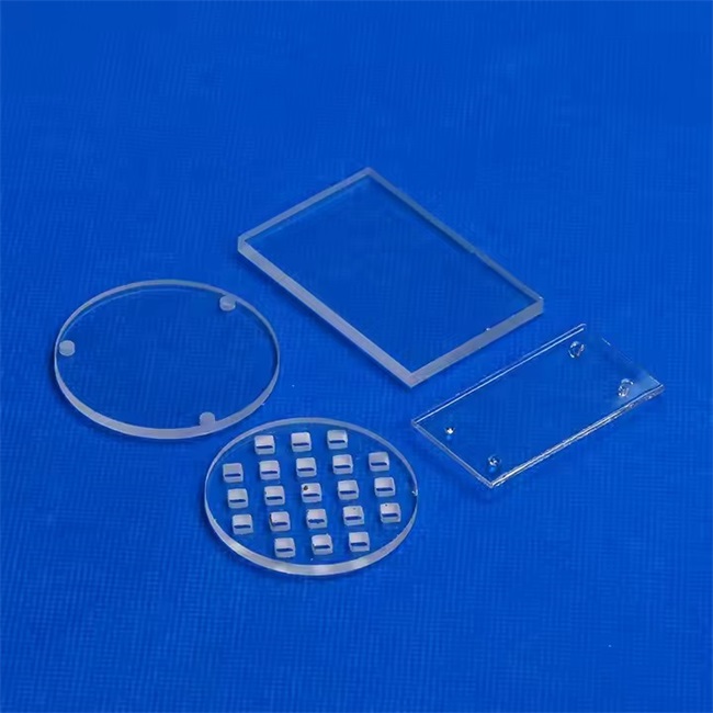 Round Rectangle Transparent Sight UV Fused Silica Glass Sheet Supplier
