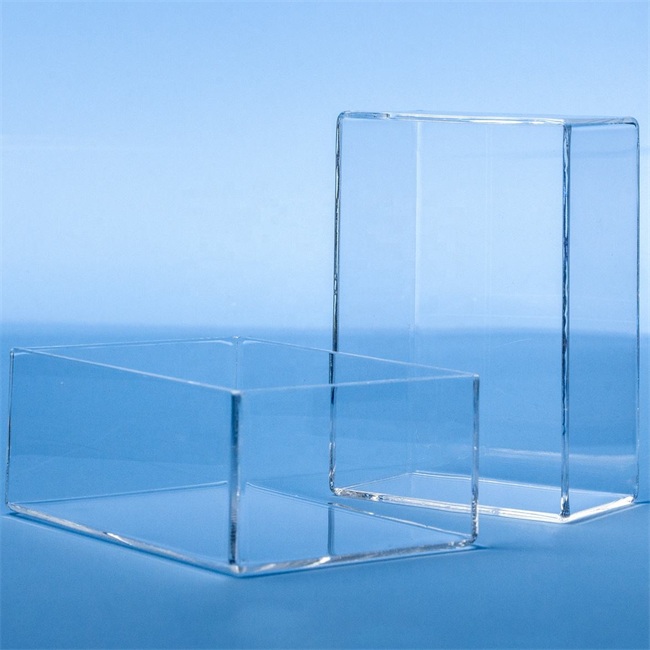 Transparent square cylindrical quartz container price