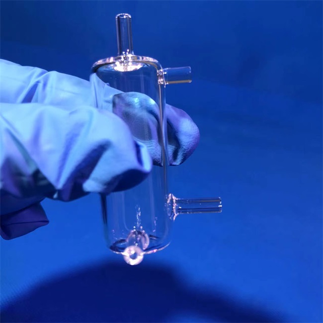 Laboratory Double Layer Shunt Quartz Glass Tube-1