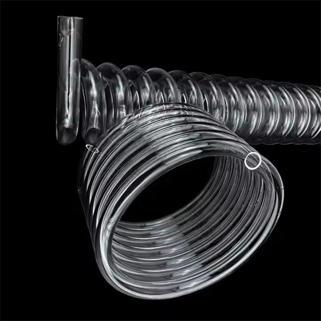 Diámetro exterior de 10-500 mm Bobina de cuarzo espiral transparente