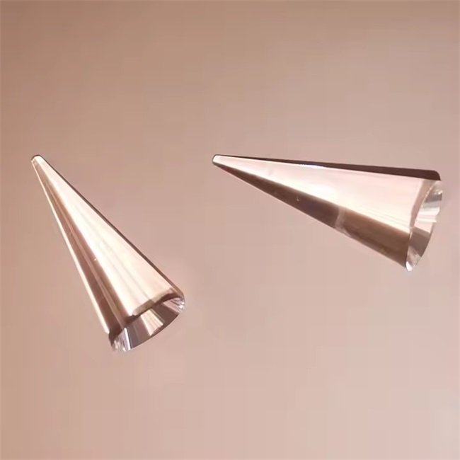 Fused silica coated light guide cone prism factory