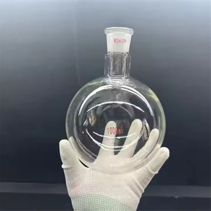 Laboratoire transparent transparent à fond 100 ml de bouteille de quartz