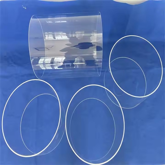Tube de quartz transparent résistant à la chaleur personnalisé en grand diamètre