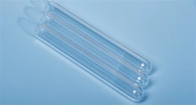 Fábrica de tubos de ensayo de vidrio de cuarzo transparente médico