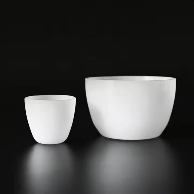 High Temperature Resistant Milky White Laboratory Quartz Crucible