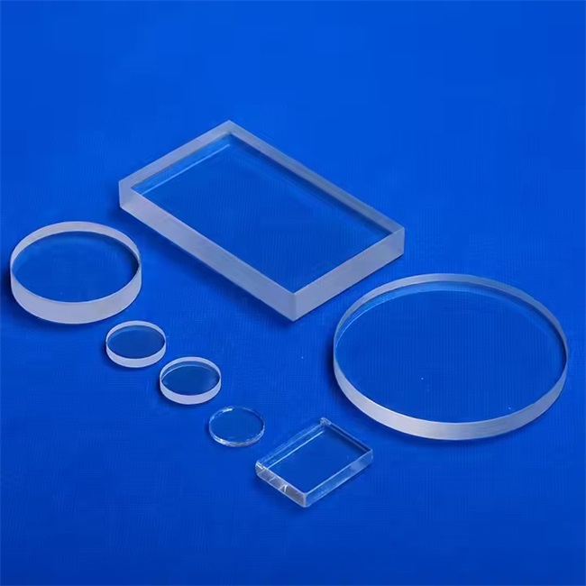 Round Rectangle Transparent Sight UV Fused Silica Glass Sheet Factory