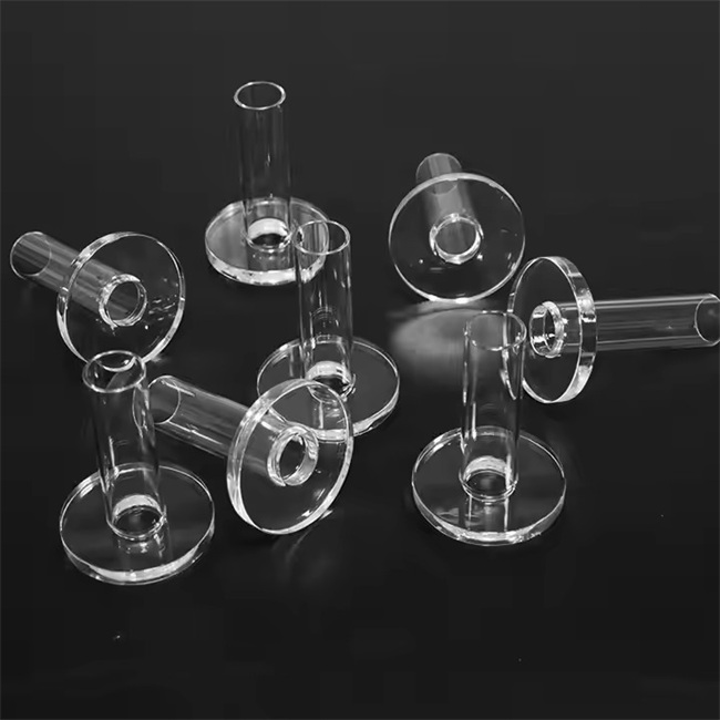 High temperature resistant transparent flange quartz glass tube