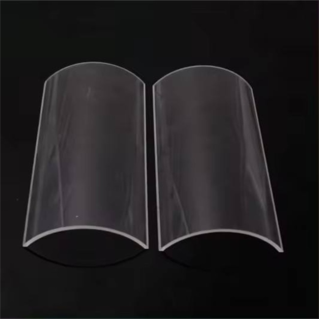 Transparent Curved UV Fused Silica Glass Plate