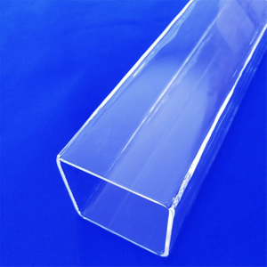 Transparent Fused Square Quartz Glass Tube