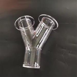 Laboratory Double Walled Y-shaped Quartz Tube