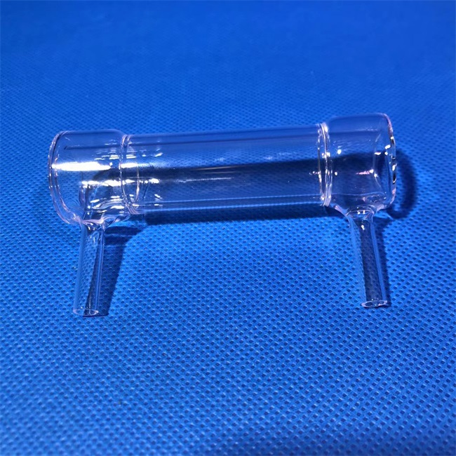 Laboratory Double Layer Transparent Shunt Quartz Glass Tube-2.jpg