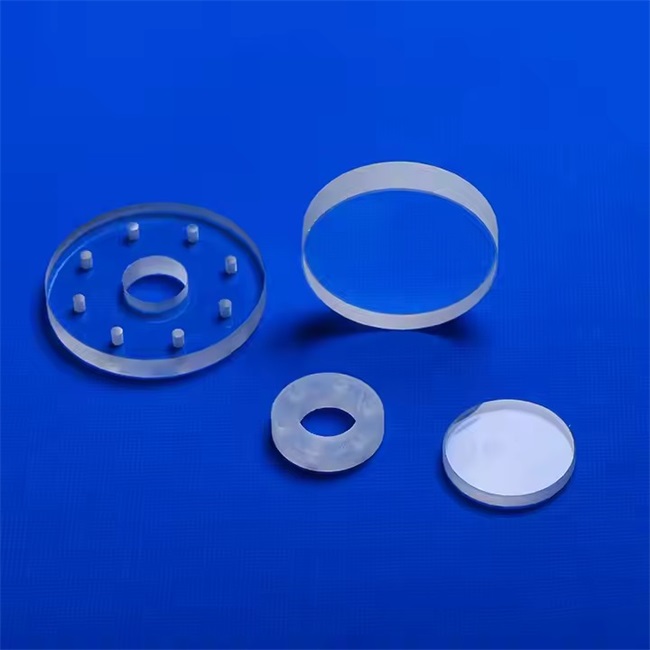 Customized high-purity polished laser perforated quartz plate