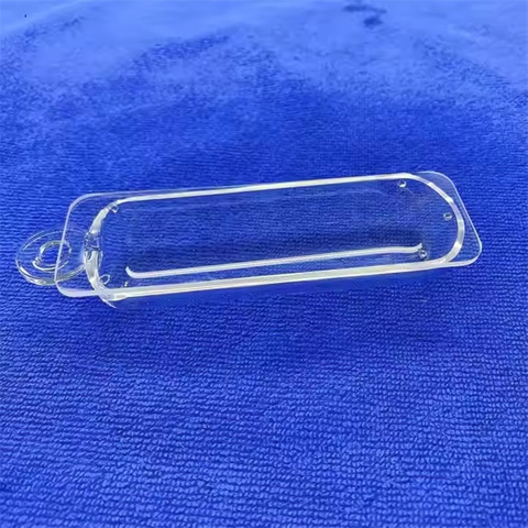 Bateau en quartz de laboratoire transparent avec poignée