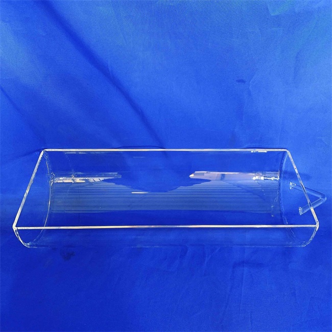高純度の透明なクォーツボート研究所機器-1