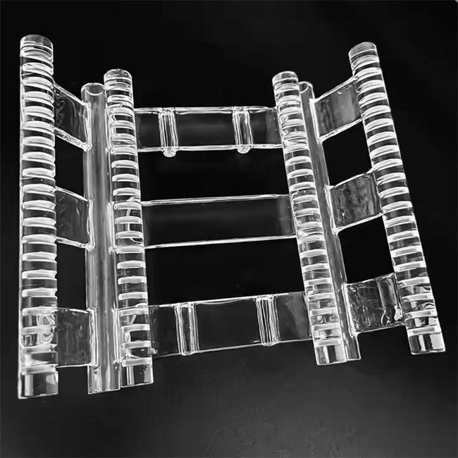 High temperature resistant 2-8 inch slotted quartz cleaning rack
