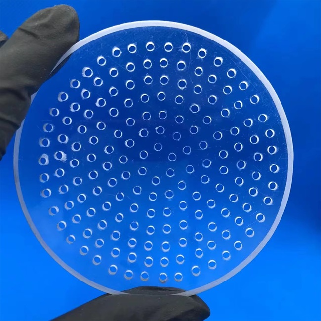1-100mm diameter perforated quartz plate wholesaler