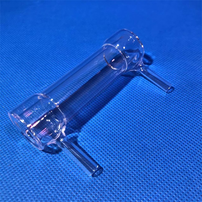 Double Layer Transparent Shunt Quartz Glass Tube for Laboratory Use