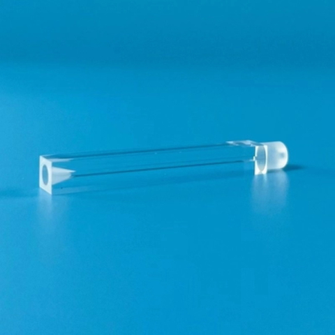 Customized One-end Horn Hole And Other Square Hole Transparent Quartz Tubes