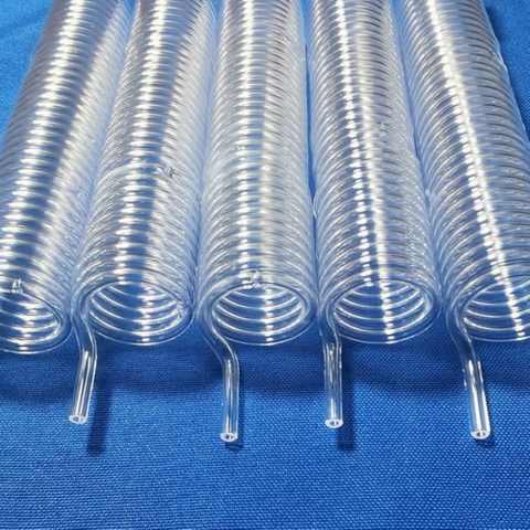 Tubo espiral de cuarzo transparente transparente personalizado