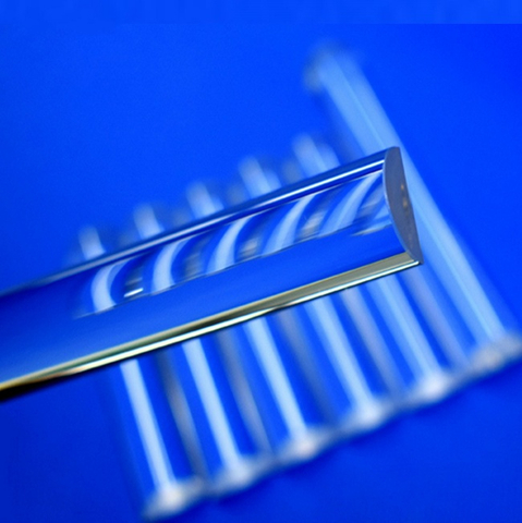 Asta di silice fusa con lavorazione personalizzata CNC con metà rotonda