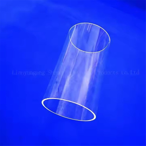 Cylindre transparent poli de grand diamètre avec tube de quartz à extrémités ouvertes