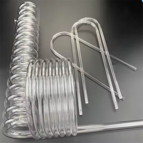 Diâmetro externo 10-600mm Spiral Fused Silica Tube