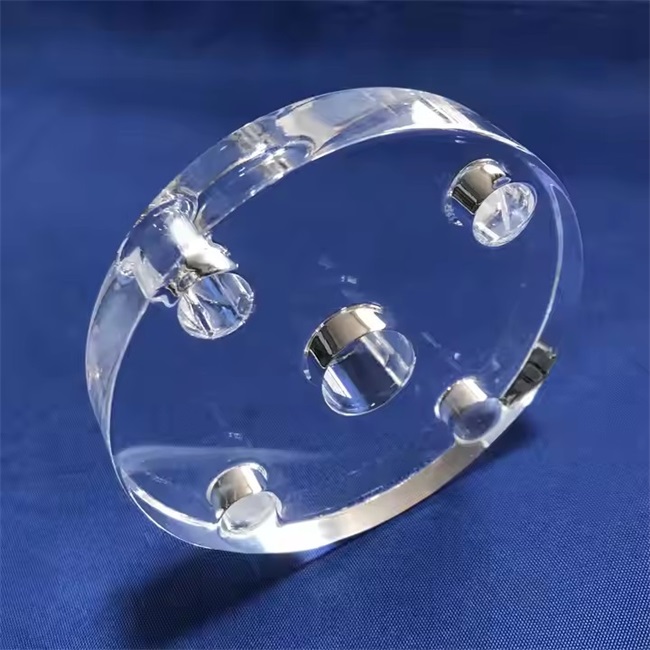 Plaque circulaire de quartz perforée épaissie transparente