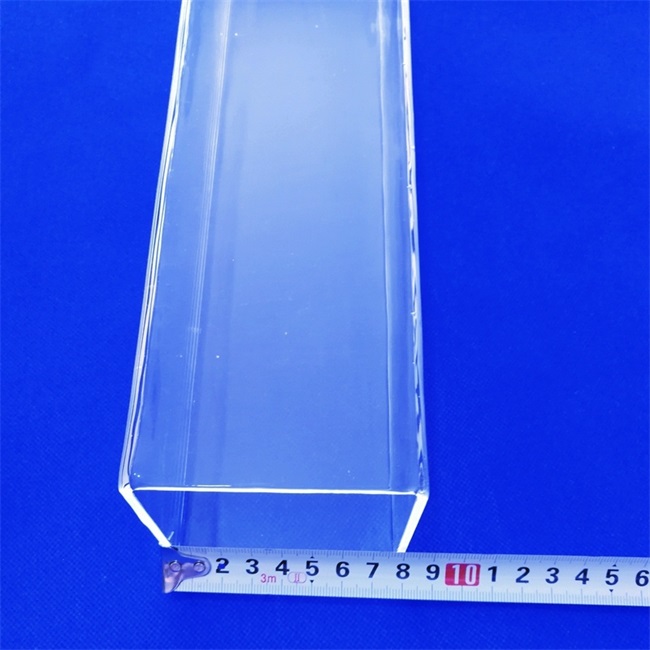 Transparent Fused Square Quartz Tube