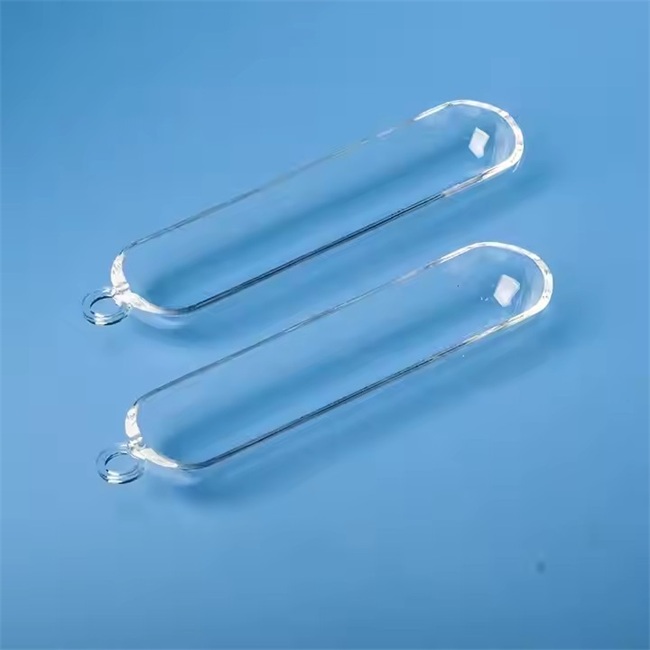 High light transmittance semicircular transparent laboratory quartz boat
