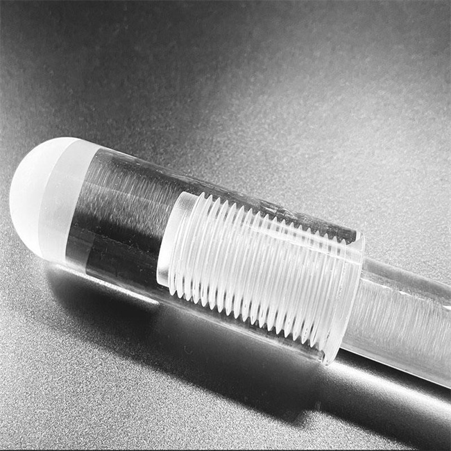 Quartz rod with sealed structure at both ends of transparent body-2