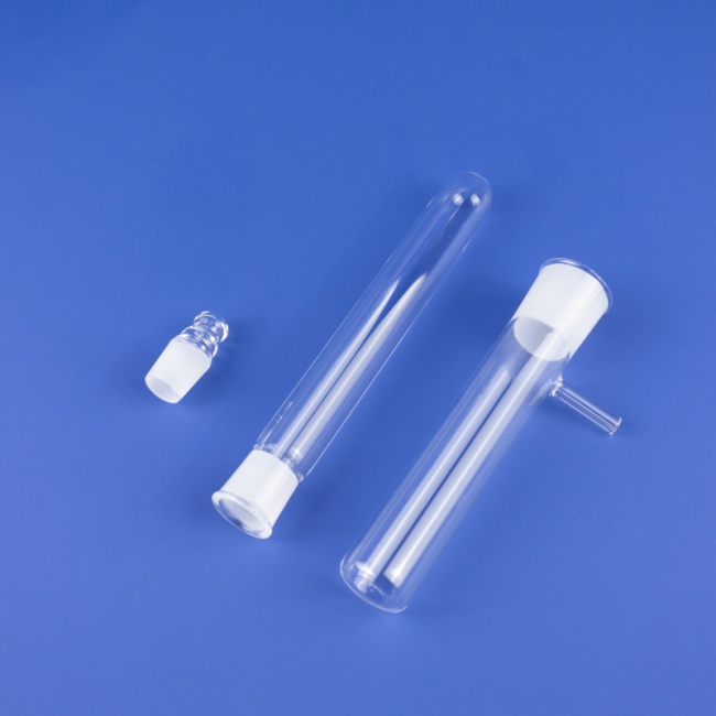 Spiral mouth transparent quartz tube