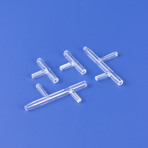 Transparent T-shaped Quartz Tube